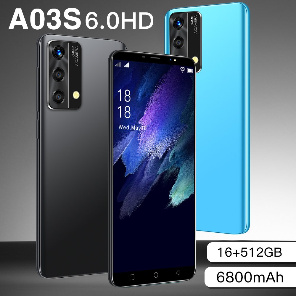 A03S Cross-border new spot 6.0 inch 16+512GB 3G Android smart phone 512MB+4GB 2G cheap smart phone